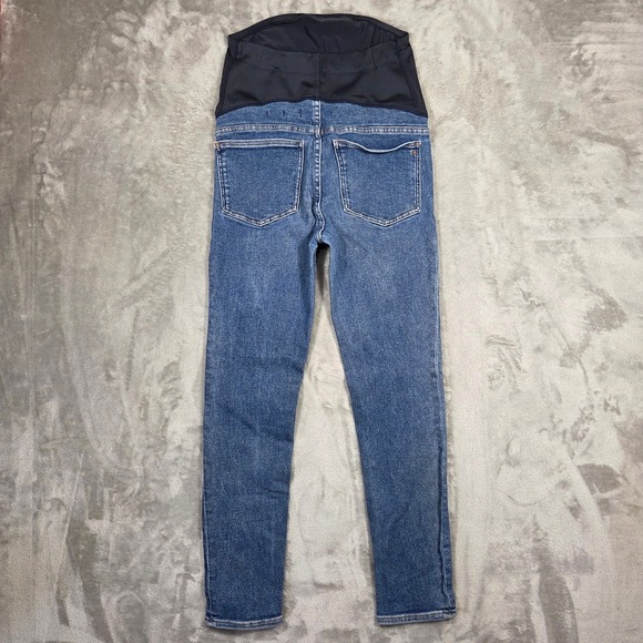 Madewell Maternity Skinny Jeans Women 28 Blue Denim Over Belly Panel Comfortable - Picture 10 of 10